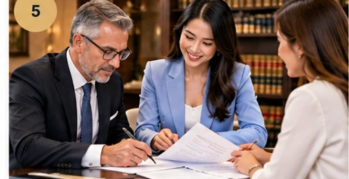 Attorney Review & Closing — illustrative real estate scene